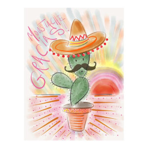 Ipad painting 14 Moustache Gracias! (Thank you!)